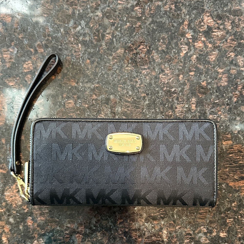 Michael Kors Black Monogram Wristlet